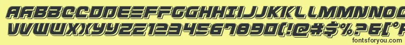 Defconzeropunchital Font – Black Fonts on Yellow Background