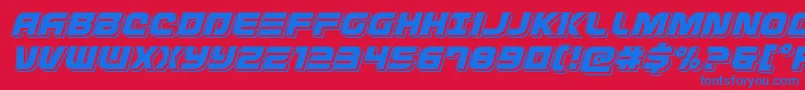 Defconzeropunchital Font – Blue Fonts on Red Background