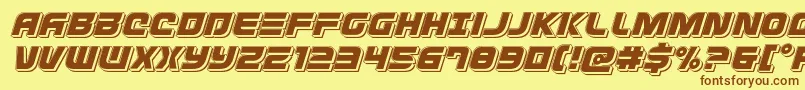 Шрифт Defconzeropunchital – коричневые шрифты на жёлтом фоне