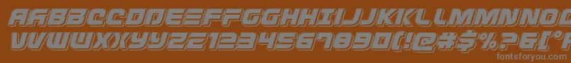 Defconzeropunchital-fontti – harmaat kirjasimet ruskealla taustalla