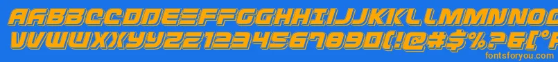 Defconzeropunchital Font – Orange Fonts on Blue Background