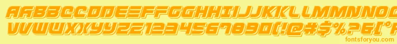 Defconzeropunchital Font – Orange Fonts on Yellow Background