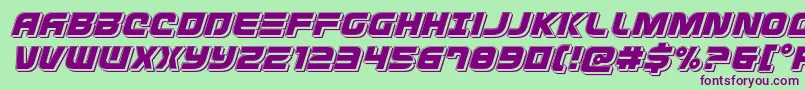 Defconzeropunchital Font – Purple Fonts on Green Background