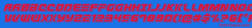 Defconzeropunchital Font – Red Fonts on Blue Background