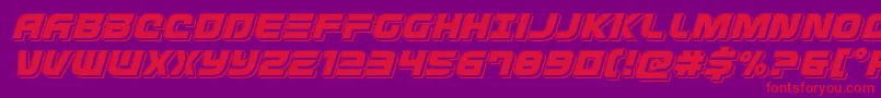 Defconzeropunchital Font – Red Fonts on Purple Background