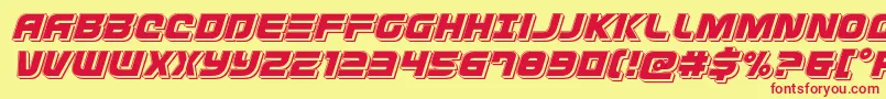 Defconzeropunchital Font – Red Fonts on Yellow Background