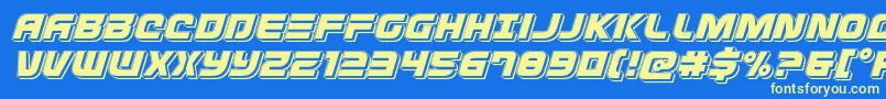 Defconzeropunchital Font – Yellow Fonts on Blue Background