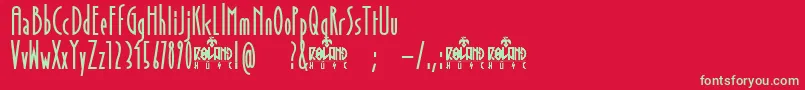 フォントNovemberSkyBoldDemo – 赤い背景に緑の文字