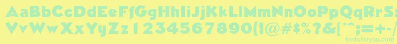 NeasdenRegularDb Font – Green Fonts on Yellow Background