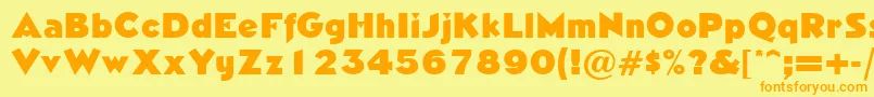 NeasdenRegularDb Font – Orange Fonts on Yellow Background