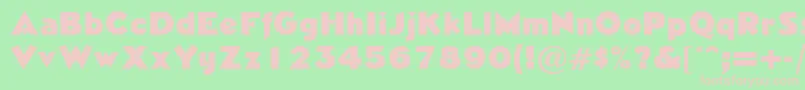 フォントNeasdenRegularDb – 緑の背景にピンクのフォント