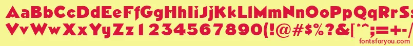 フォントNeasdenRegularDb – 赤い文字の黄色い背景