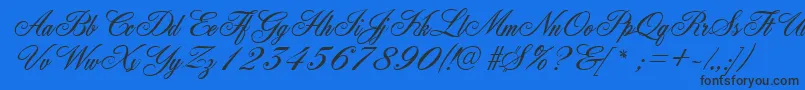フォントGeFleurish – 黒い文字の青い背景