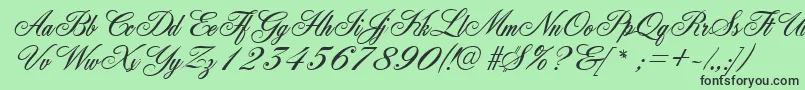 フォントGeFleurish – 緑の背景に黒い文字