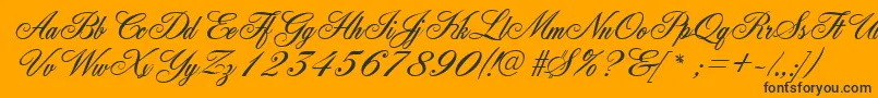 GeFleurish-fontti – mustat fontit oranssilla taustalla