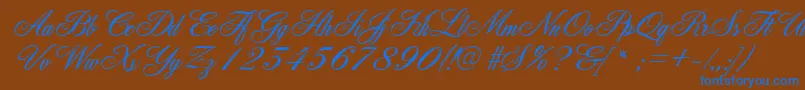 Шрифт GeFleurish – синие шрифты на коричневом фоне
