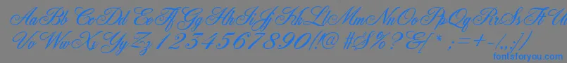 GeFleurish Font – Blue Fonts on Gray Background