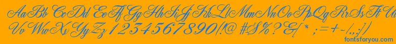 Шрифт GeFleurish – синие шрифты на оранжевом фоне