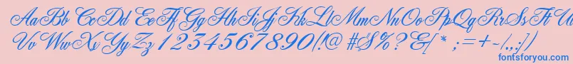 GeFleurish Font – Blue Fonts on Pink Background