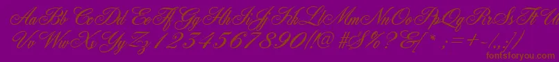 GeFleurish-Schriftart – Braune Schriften auf violettem Hintergrund