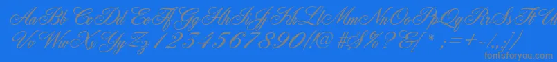 GeFleurish-Schriftart – Graue Schriften auf blauem Hintergrund