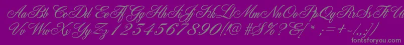 GeFleurish Font – Gray Fonts on Purple Background