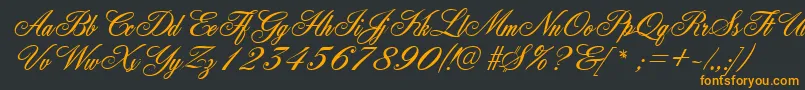 GeFleurish-Schriftart – Orangefarbene Schriften auf schwarzem Hintergrund