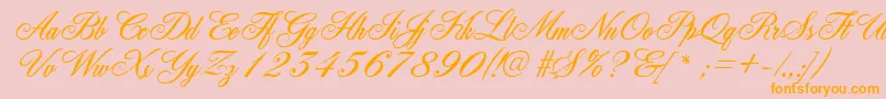 GeFleurish Font – Orange Fonts on Pink Background