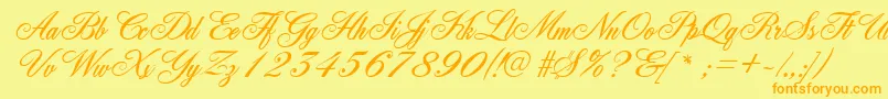 GeFleurish-Schriftart – Orangefarbene Schriften auf gelbem Hintergrund