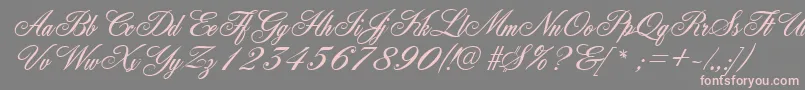 GeFleurish-Schriftart – Rosa Schriften auf grauem Hintergrund