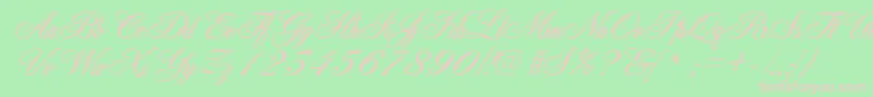 GeFleurish-Schriftart – Rosa Schriften auf grünem Hintergrund