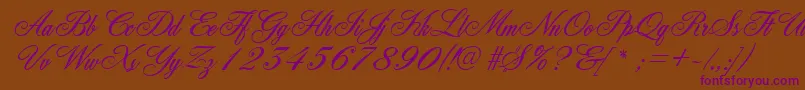 GeFleurish Font – Purple Fonts on Brown Background