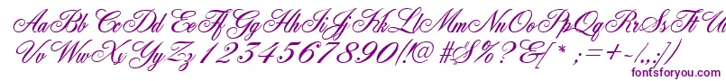 GeFleurish-fontti – violetit fontit valkoisella taustalla