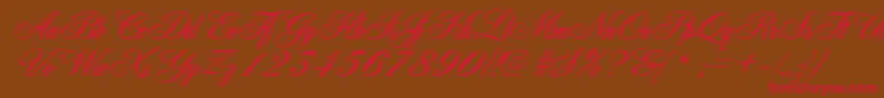 GeFleurish-fontti – punaiset fontit ruskealla taustalla