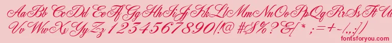GeFleurish Font – Red Fonts on Pink Background
