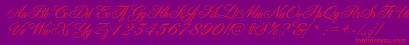 GeFleurish Font – Red Fonts on Purple Background