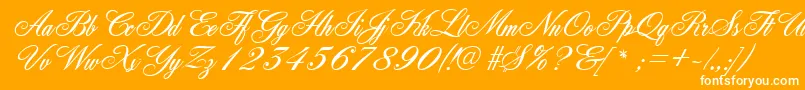 GeFleurish-Schriftart – Weiße Schriften auf orangefarbenem Hintergrund