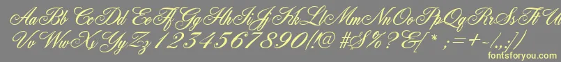 GeFleurish-fontti – keltaiset fontit harmaalla taustalla