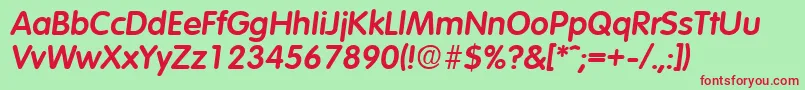 VolkswagenDemiboldita Font – Red Fonts on Green Background