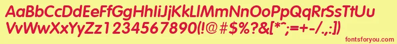 VolkswagenDemiboldita Font – Red Fonts on Yellow Background