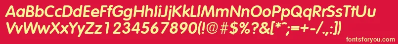 VolkswagenDemiboldita Font – Yellow Fonts on Red Background