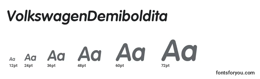 Размеры шрифта VolkswagenDemiboldita