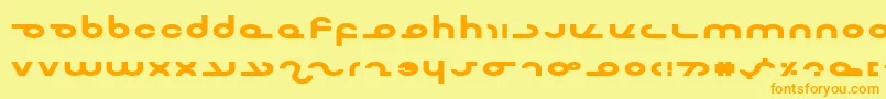 Mastereb Font – Orange Fonts on Yellow Background