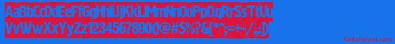 SanasoftHermesD.Kz Font – Red Fonts on Blue Background