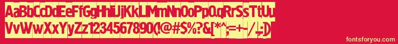 SanasoftHermesD.Kz Font – Yellow Fonts on Red Background