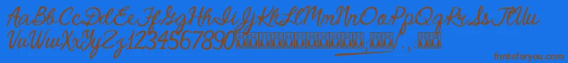 CrystalHeart Font – Brown Fonts on Blue Background