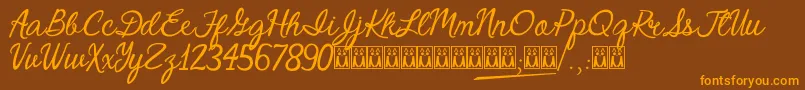 CrystalHeart Font – Orange Fonts on Brown Background