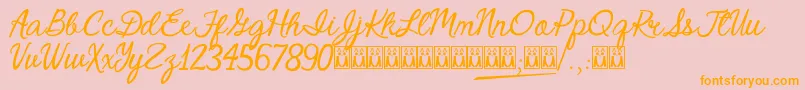 CrystalHeart Font – Orange Fonts on Pink Background