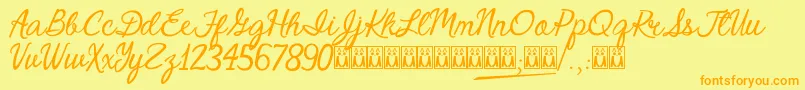 CrystalHeart Font – Orange Fonts on Yellow Background