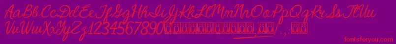 CrystalHeart Font – Red Fonts on Purple Background